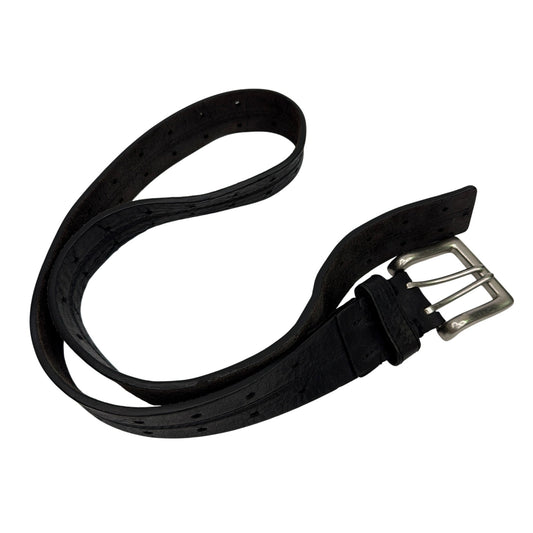 Carhartt Black Leather Belt Size 34 Double-Prong Buckle